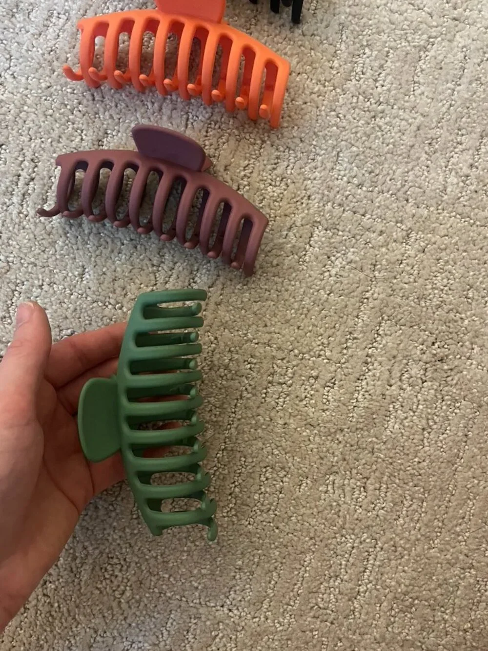 Set of 7 Large Multicolor Hair Claw Clips
